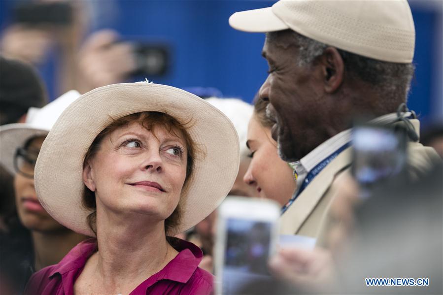 A Bernie Sanders supporter protests outside the media center on the third day of the 2016 U.S. Democratic National Convention (DNC) at Wells Fargo Center, Philadelphia, Pennsylvania, the United States on July 27, 2016. 