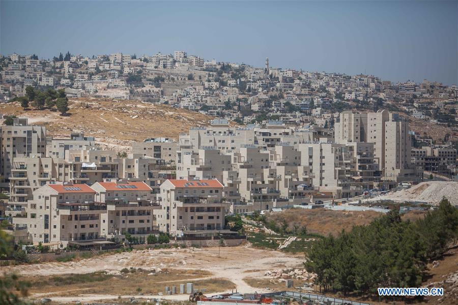 Photo taken on July 28, 2016 shows part of the Israeli settlement of Har Homa near the West Bank city of Bethlehem. Photo taken on July 28, 2016 shows part of the Israeli settlement of Har Homa near the West Bank city of Bethlehem.