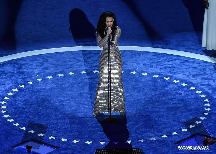 U.S. Democratic Nominee for President Hillary Clinton speaks on the last day of the 2016 Democratic National Convention in Philadelphia, Pennsylvania, the United States, July 28, 2016. 