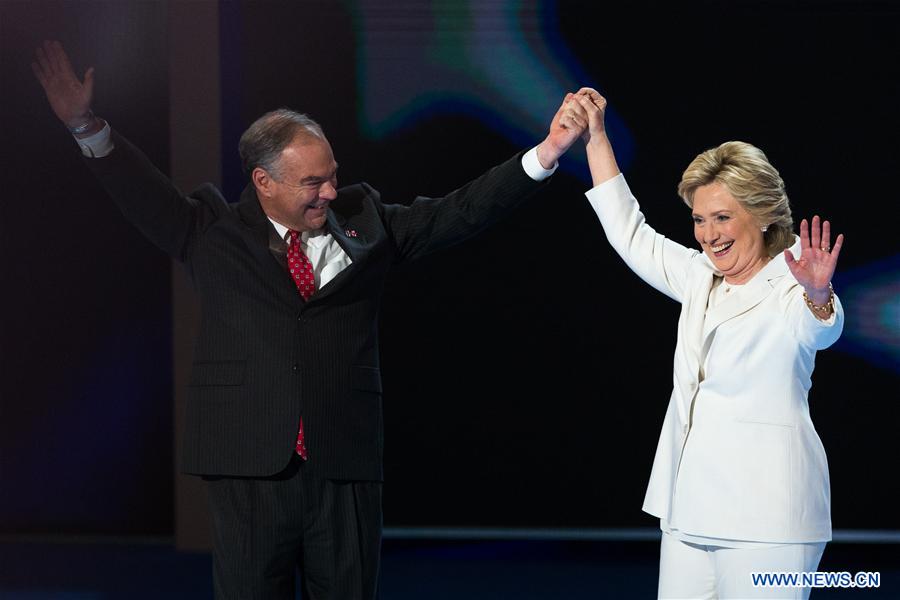 U.S.-PHILADELPHIA-DNC-HILLARY CLINTON-TIM KAINE