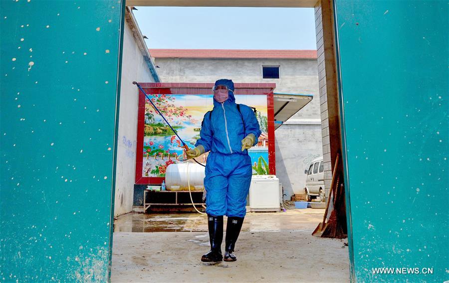 Local health and medical staff started a disinfection operation at temporary shelters relocating people affected by recent torrential rain and flood. Local health and medical staff started a disinfection operation at temporary shelters relocating people affected by recent torrential rain and flood.