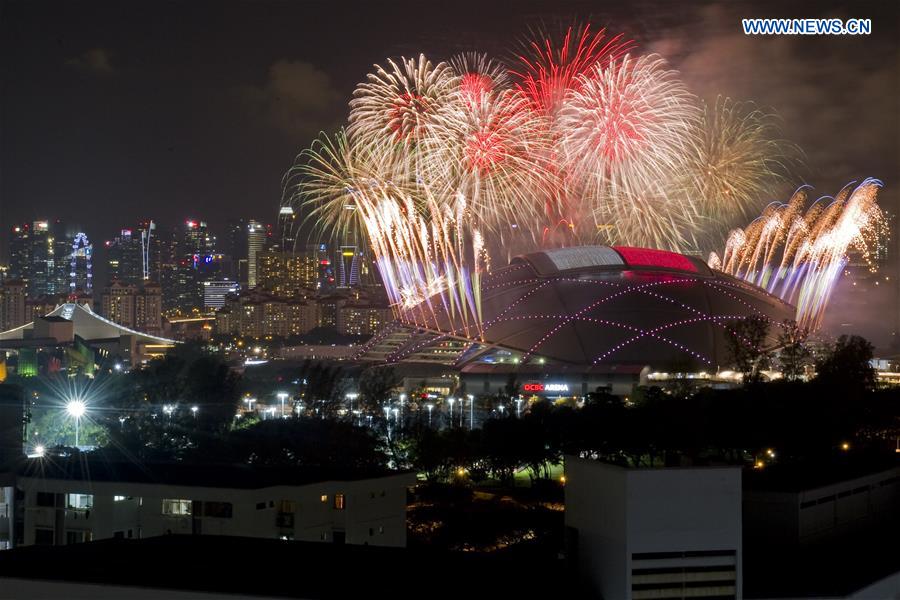SINGAPORE-NATIONAL DAY PARADE-FIREWORK-PREVIEW