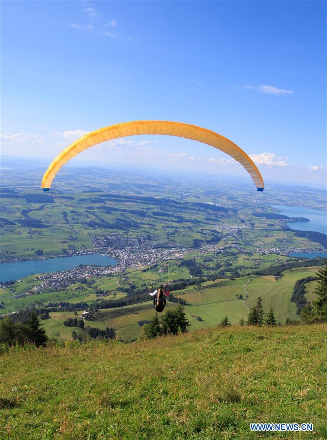 SWITZERLAND-GENEVA-PARAGLIDING