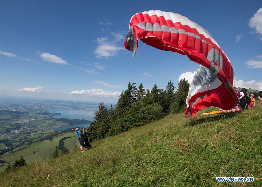 SWITZERLAND-GENEVA-PARAGLIDING