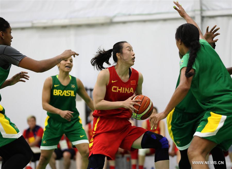 (SP)BRAZIL-RIO DE JANEIRO-OLYMPICS-WOMEN’S BASKETBALL-TRAINING MATCH-CHINA VS BRAZIL