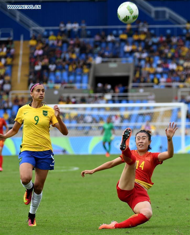 (SP)BRAZIL-RIO DE JANEIRO-OLYMPICS-WOMEN'S FOOTBALL-CHINA VS BRAZIL