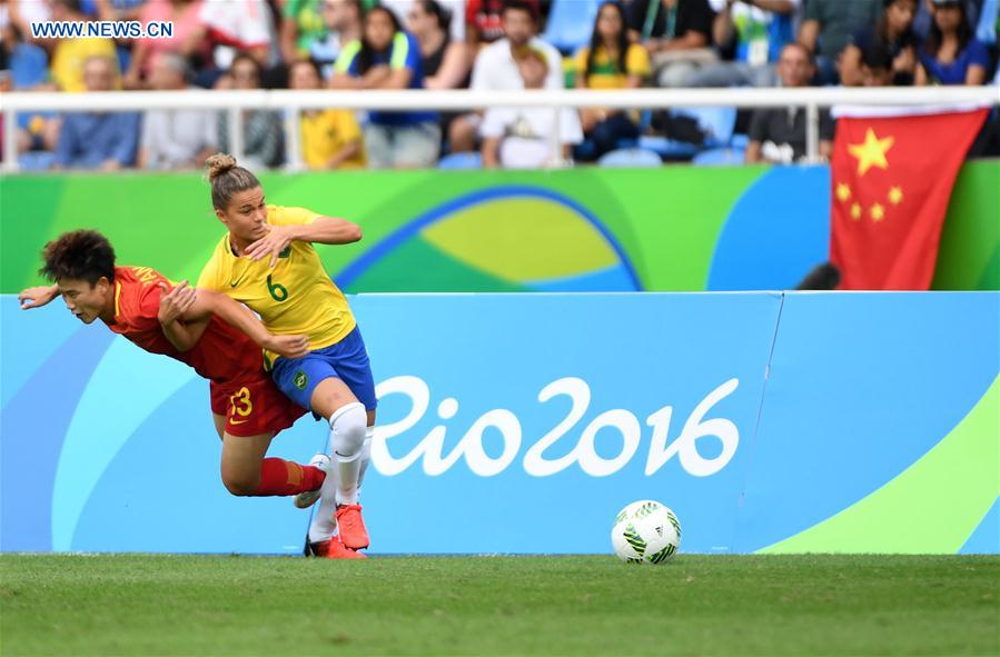 (SP)BRAZIL-RIO DE JANEIRO-OLYMPICS-WOMEN'S FOOTBALL-CHINA VS BRAZIL