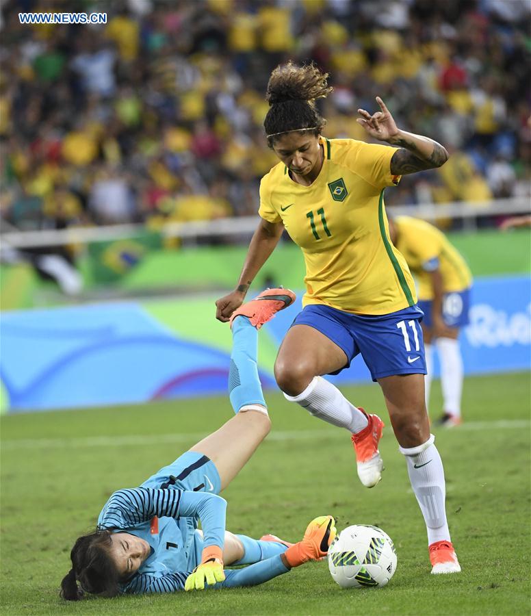(SP)BRAZIL-RIO DE JANEIRO-OLYMPICS-WOMEN'S FOOTBALL-CHINA VS BRAZIL