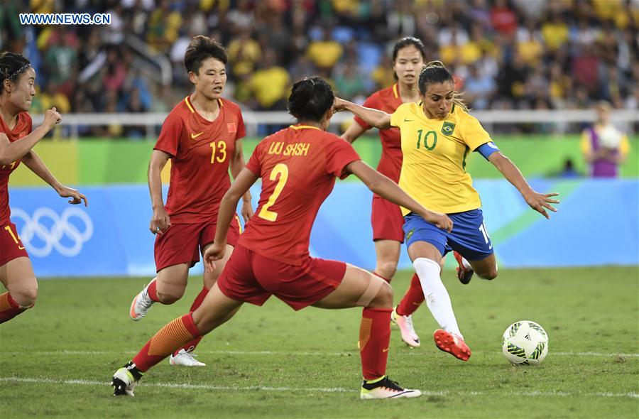 (SP)BRAZIL-RIO DE JANEIRO-OLYMPICS-WOMEN'S FOOTBALL-CHINA VS BRAZIL