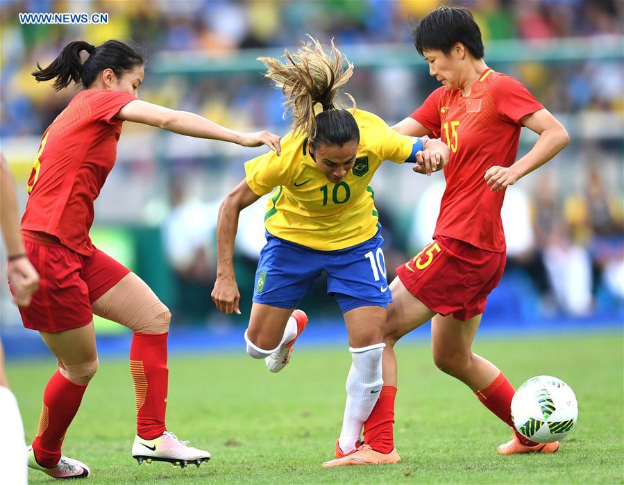 (SP)BRAZIL-RIO DE JANEIRO-OLYMPICS-WOMEN'S FOOTBALL-CHINA VS BRAZIL