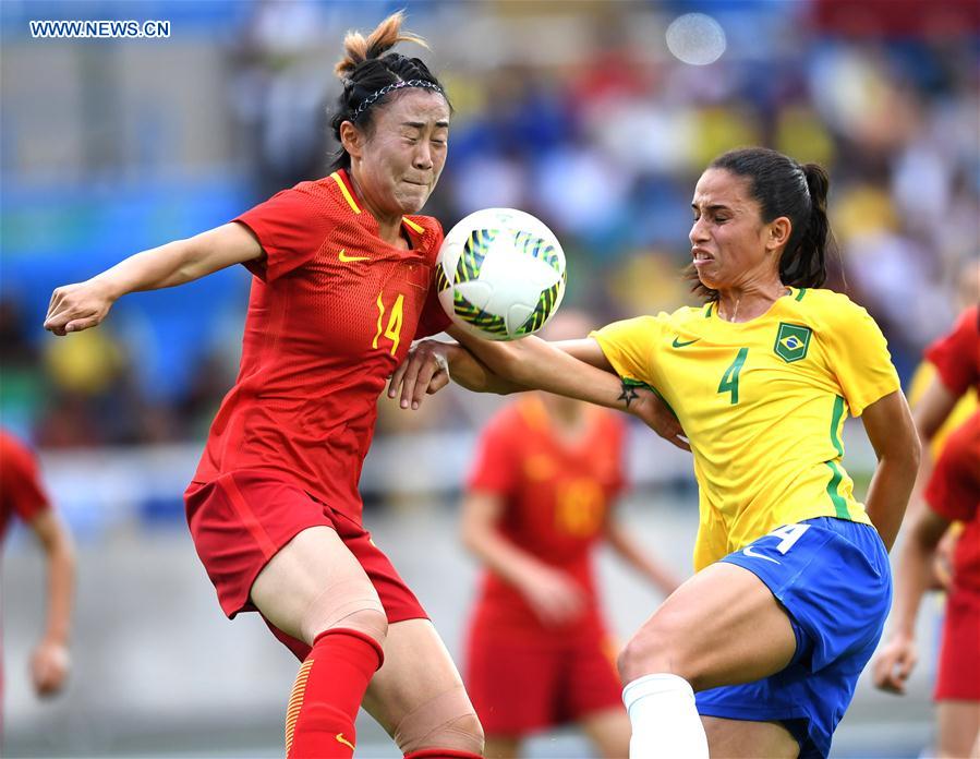 (SP)BRAZIL-RIO DE JANEIRO-OLYMPICS-WOMEN'S FOOTBALL-CHINA VS BRAZIL