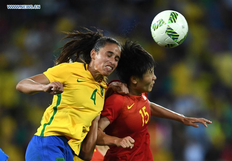 (SP)BRAZIL-RIO DE JANEIRO-OLYMPICS-WOMEN'S FOOTBALL-CHINA VS BRAZIL