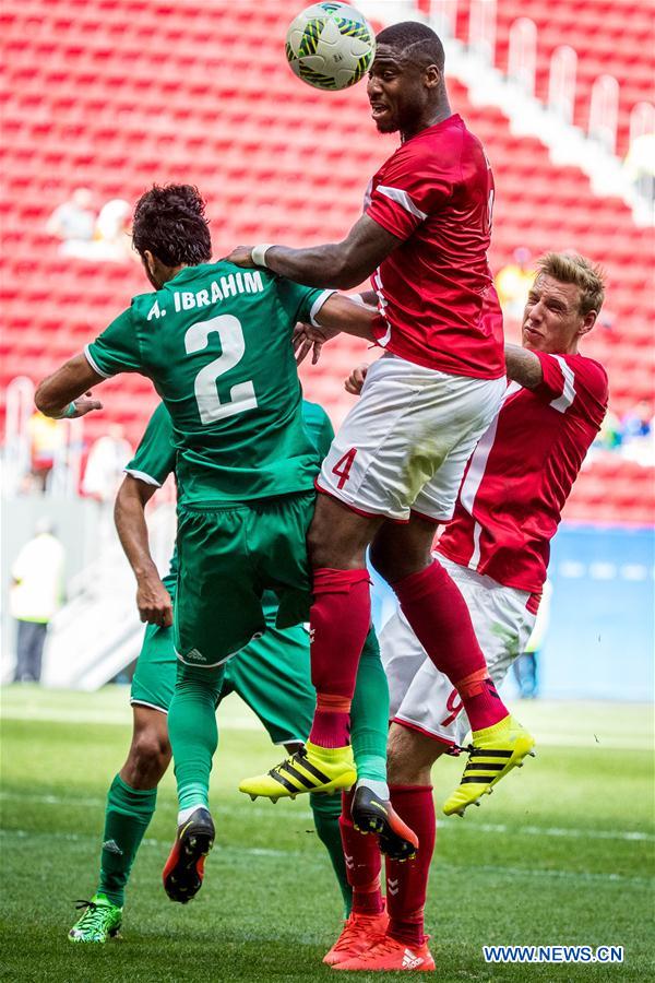 (SP)BRAZIL-BRASILIA-OLYMPICS-MEN'S FOOTBALL-IRAQ VS DENMARK