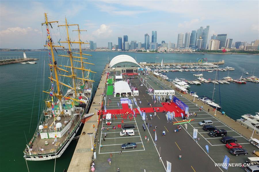 The Pallada, a star sailing vessel in Russia, arrived here to attend the coming 2016 Qingdao International Sailing Week
