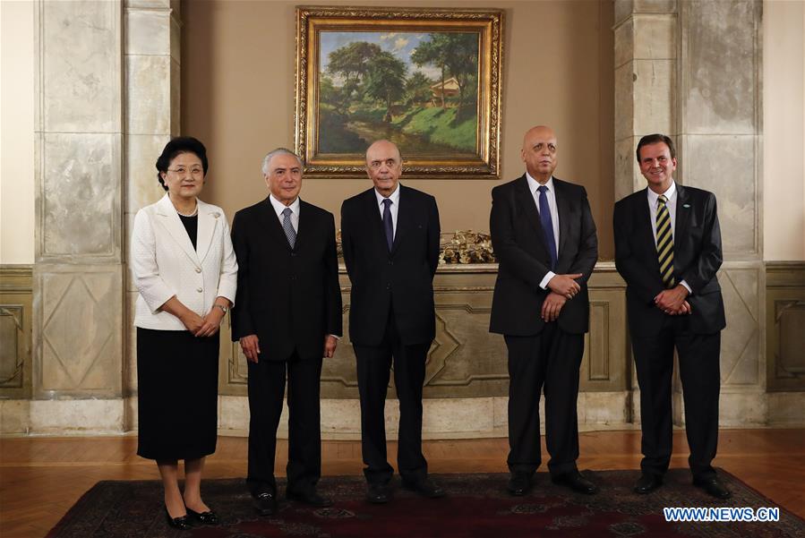 BRAZIL-RIO DE JANEIRO-LIU YANDONG-MICHEL TEMER-RECEPTION