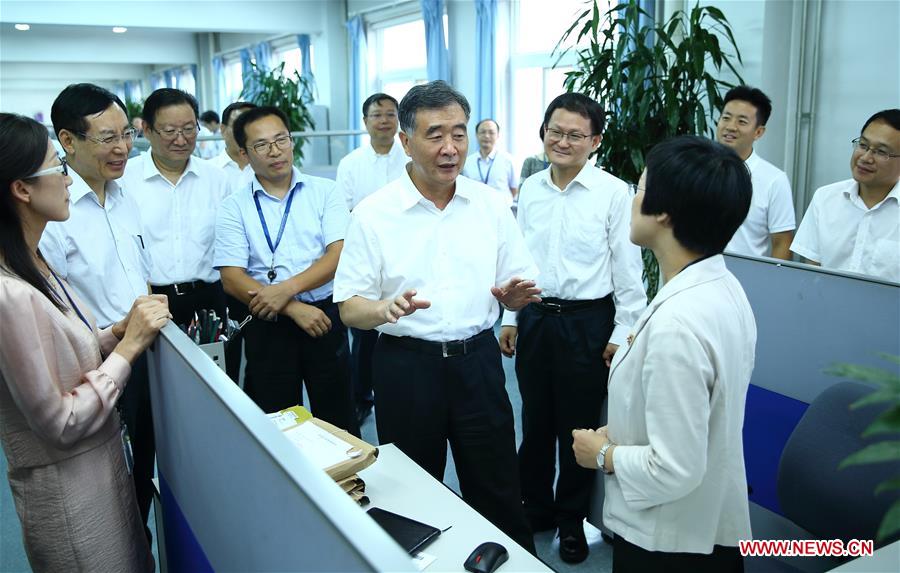 Chinese Vice Premier Wang Yang (C) inspects China Food and Drug Administration in Beijing, capital of China, Aug. 18, 2016. (Xinhua/Ding Haitao) Chinese Vice Premier Wang Yang (C) inspects China Food and Drug Administration in Beijing, capital of China, Aug. 18, 2016. (Xinhua/Ding Haitao)