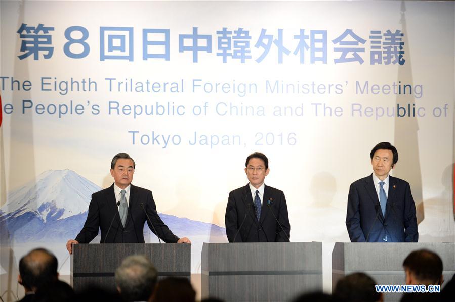 JAPAN-TOKYO-8TH TRILATERAL FOREIGN MINISTERS' MEETING