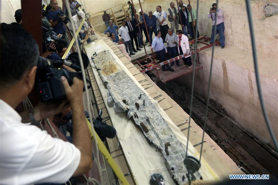 EGYPT-GIZA-ARCHAEOLOGY-KHUFU BOAT
