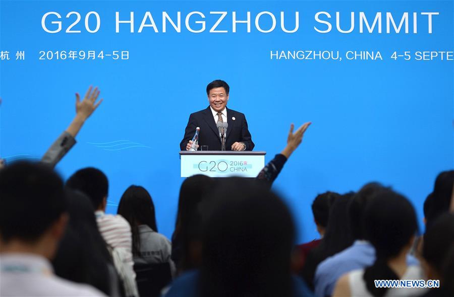 (G20 SUMMIT)CHINA-HANGZHOU-G20-FINANCE-PRESS CONFERENCE (CN)