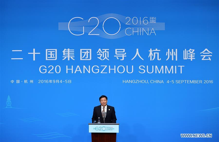 (G20 SUMMIT)CHINA-HANGZHOU-G20-FINANCE-PRESS CONFERENCE (CN)