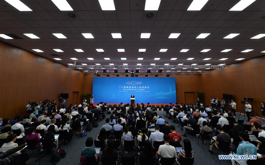 (G20 SUMMIT)CHINA-HANGZHOU-G20-FINANCE-PRESS CONFERENCE (CN)