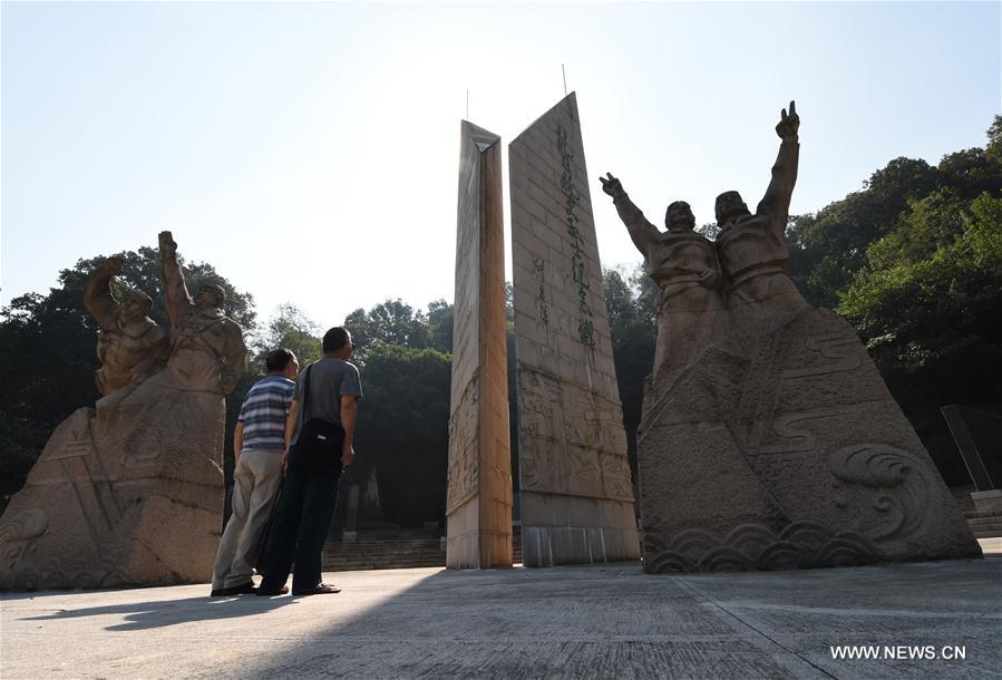 People visit the International Anti-Japanese Aviation Martyrs Memorial Museum in Nanjing, capital of east China's Jiangsu Province, Sept. 2, 2016, to commemorate the 71st anniversary of the victory in the Chinese People's War of Resistance Against Japanese Aggression and the World Anti-Fascist War. 