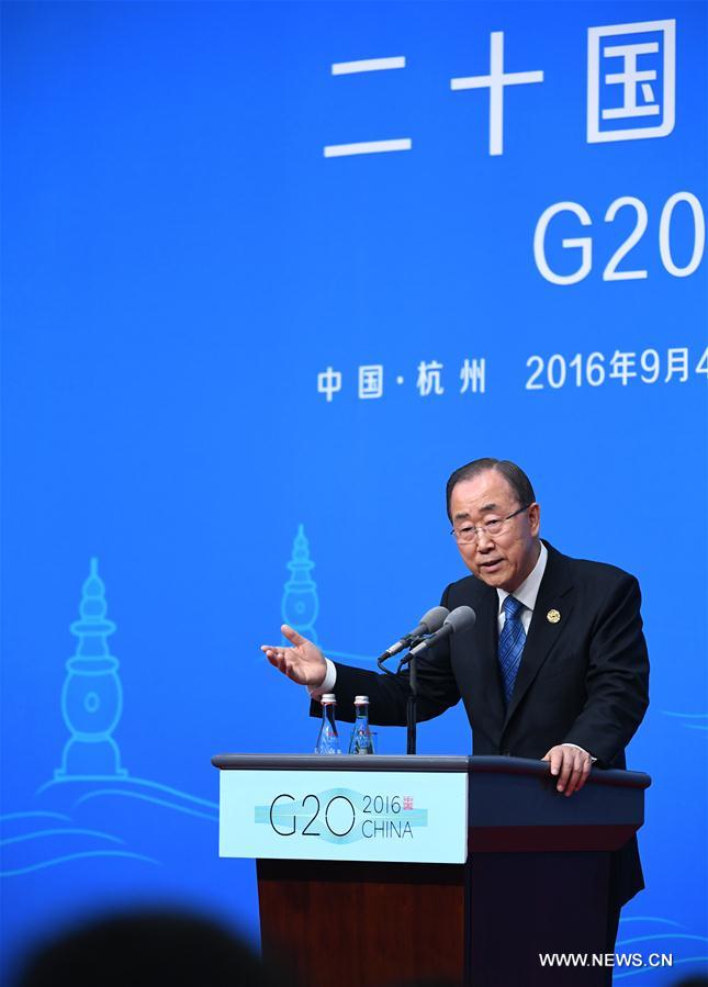 (G20 SUMMIT)CHINA-HANGZHOU-G20-UN-BAN KI-MOON-PRESS CONFERENCE (CN)