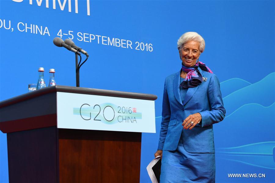 (G20 SUMMIT)CHINA-HANGZHOU-G20-IMF-CHRISTINE LAGARDE-PRESS CONFERENCE (CN)
