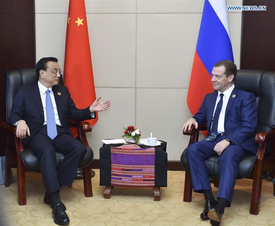 LAOS-CHINA-LI KEQIANG-RUSSIAN PM-MEETING