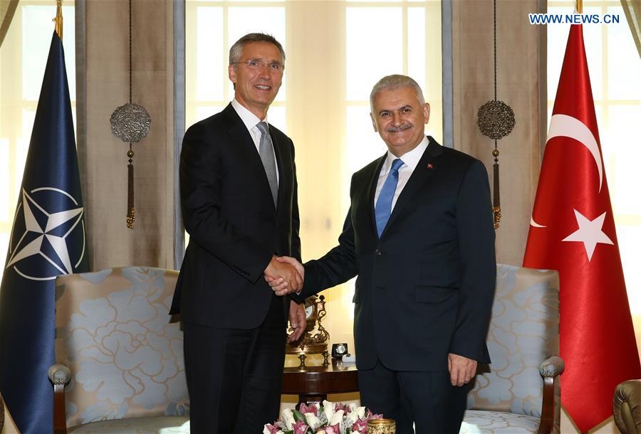 TURKEY-ANKARA-NATO-YILDIRIM-STOLTENBERG-MEETING