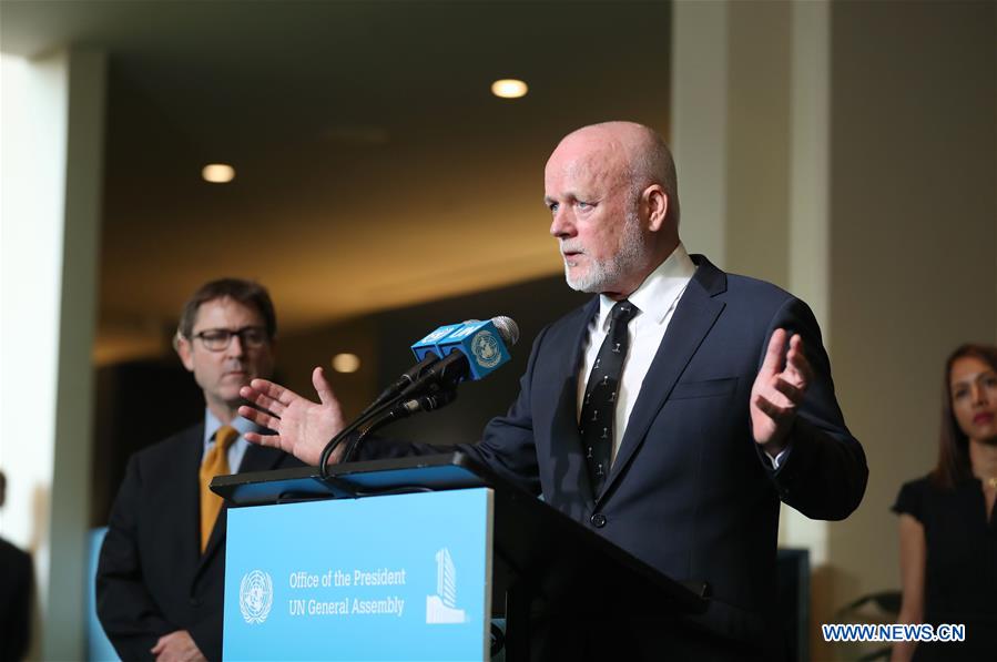 UN-GENERAL ASSEMBLY-THOMSON-MEDIA STAKEOUT