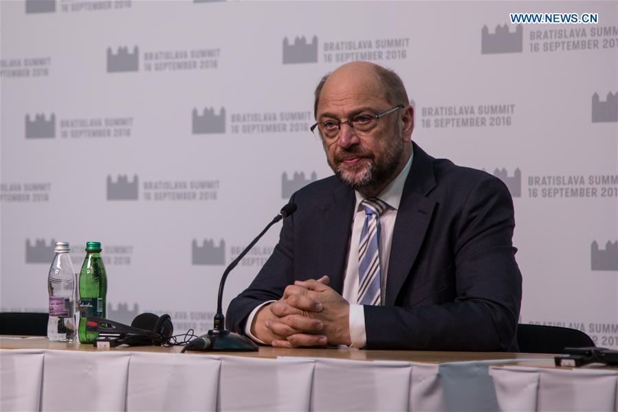 SLOVAKIA-BRATISLAVA-EU-MARTIN SCHULZ-PRESS CONFERENCE
