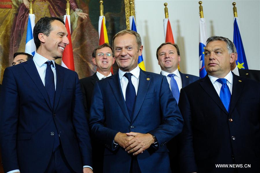 European leaders attend the Vienna summit on 'Migration along the Balkan route' in Vienna, Austria, Sept. 24, 2016. 
