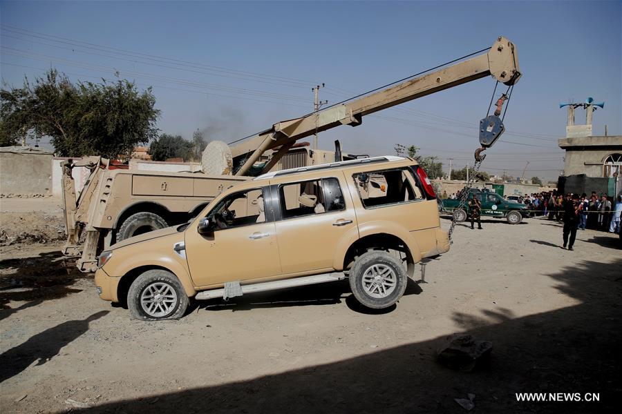 At least three people were injured as an explosive device went off next to a military vehicle in Kabul on Monday, an official said. (Xinhua/Rahmine)