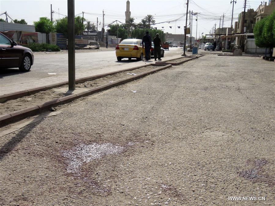 A suicide bomber detonated his explosive vest at a crowded area in Amil district in southwestern Baghdad, leaving six people killed and 18 others wounded, the source said. (Xinhua/Khalil Dawood) 