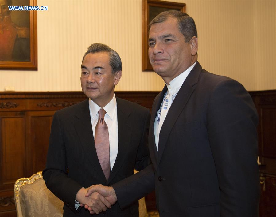 ECUADOR-QUITO-CHINA-CORREA-WANG YI-MEETING