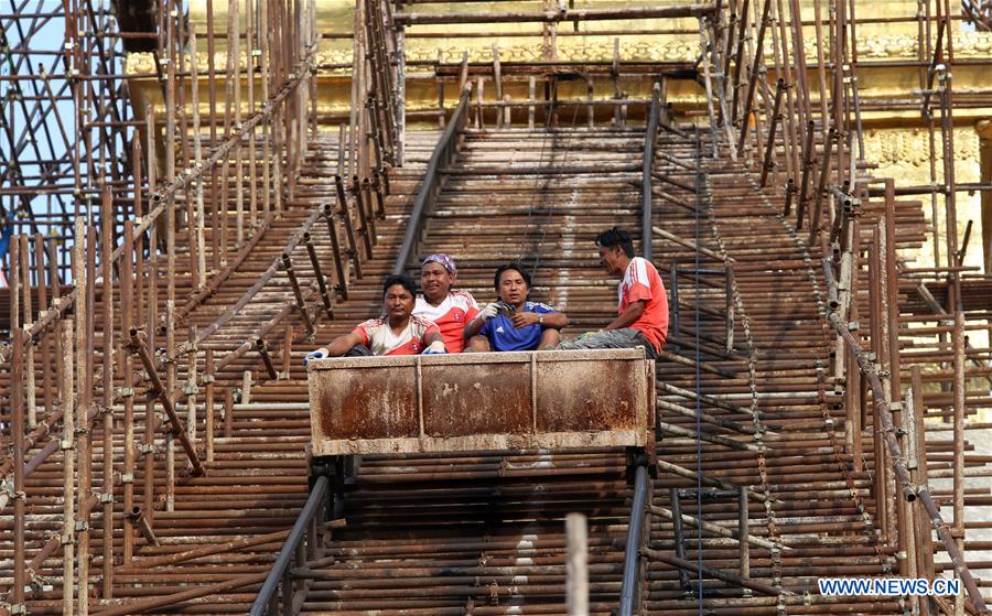 NEPAL-KATHMANDU-BOUDHANATH STUPA-RECONSTRUCTION