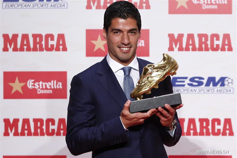 (SP)SPAIN-BARCELONA-LUIS SUAREZ-GOLDEN BOOT