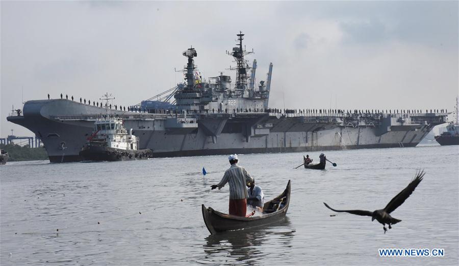 INDIA-KOCHI-INS VIRAAT AIRCRAFT CARRIER-LAST VOYAGE