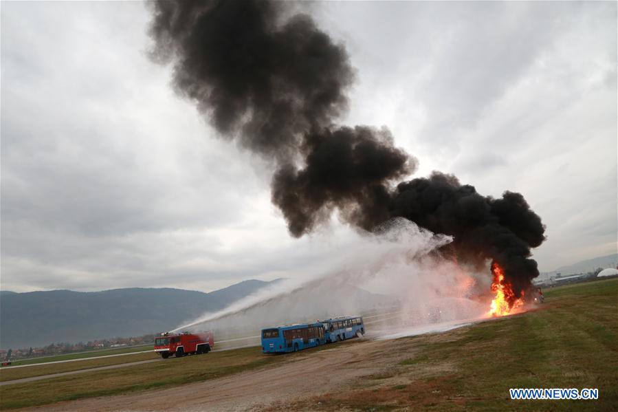 BOSNIA AND HERZEGOVINA-SARAJEVO-AIRPORT-EMERGENCY RESCUE DRILL