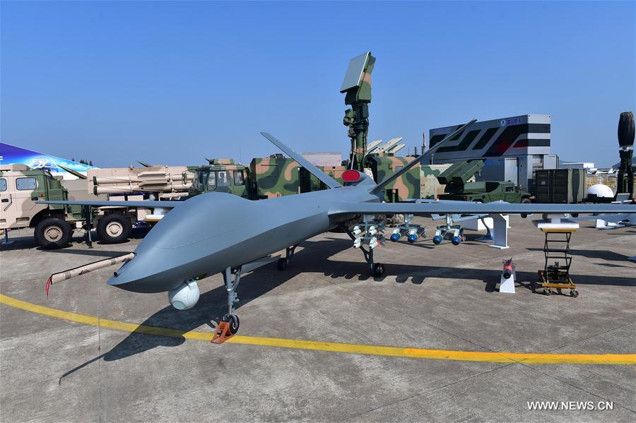 A Wing Loong II unmanned aerial vehicle (UAV) is displayed at the 11th China International Aviation and Aerospace Exhibition in Zhuhai, south China's Guangdong Province, Nov. 2, 2016 A Wing Loong II unmanned aerial vehicle (UAV) is displayed at the 11th China International Aviation and Aerospace Exhibition in Zhuhai, south China's Guangdong Province, Nov. 2, 2016