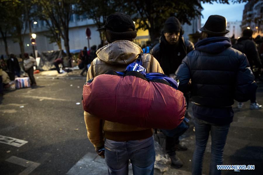 FRANCE-PARIS-MIGRANT CAMP-POLICE-EVACUATION