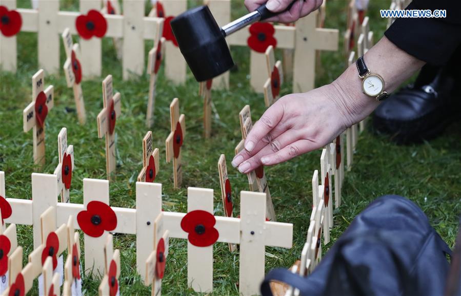 BRITAIN-LONDON-ARMISTICE DAY-POPPIES AND CROSSES
