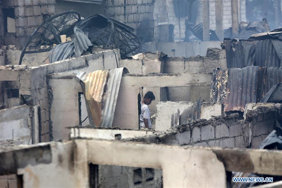 PHILIPPINES-MANDALUYONG-FIRE-AFTERMATH