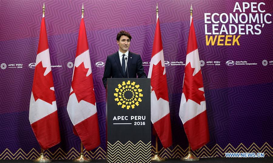 PERU-LIMA-APEC-CANADA-TRUDEAU-PRESS CONFERENCE