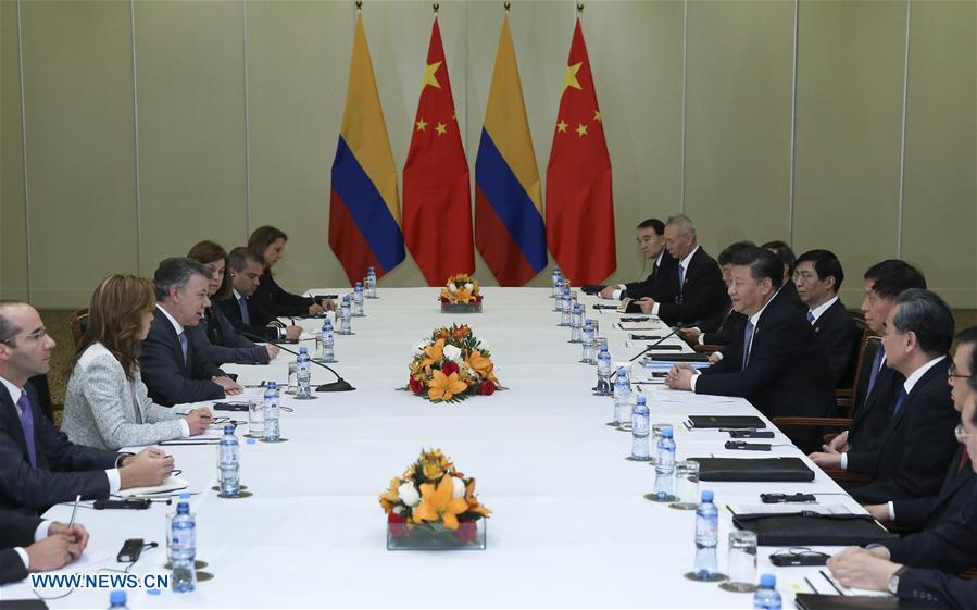 PERU-LIMA-XI JINPING-SANTOS-MEETING