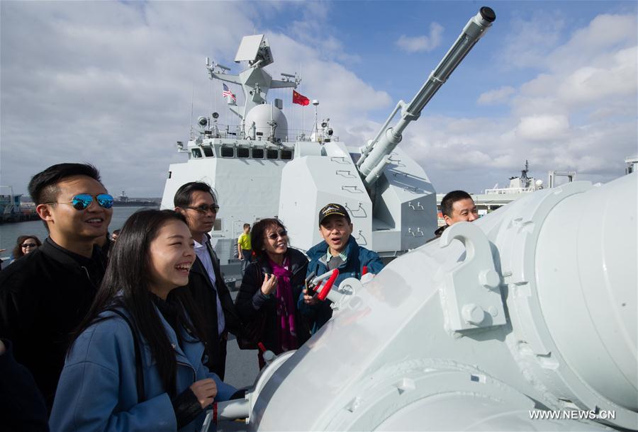  Chinese fleet of missile frigates 'Yancheng' and 'Daqing' and supply ship 'Taihu' started from Tuesday a four-day visit in San Diego. 