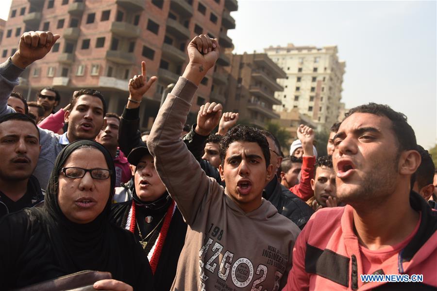 EGYPT-CAIRO-CHURCH-BLAST-MOURNER