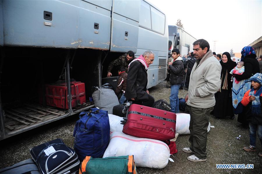 SYRIA-ALEPPO-EVACUATION-SHELTER