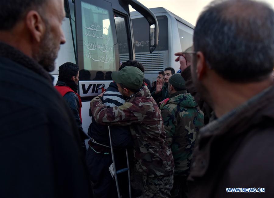 SYRIA-ALEPPO-EVACUATION-SHELTER